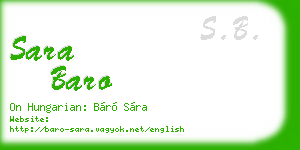 sara baro business card